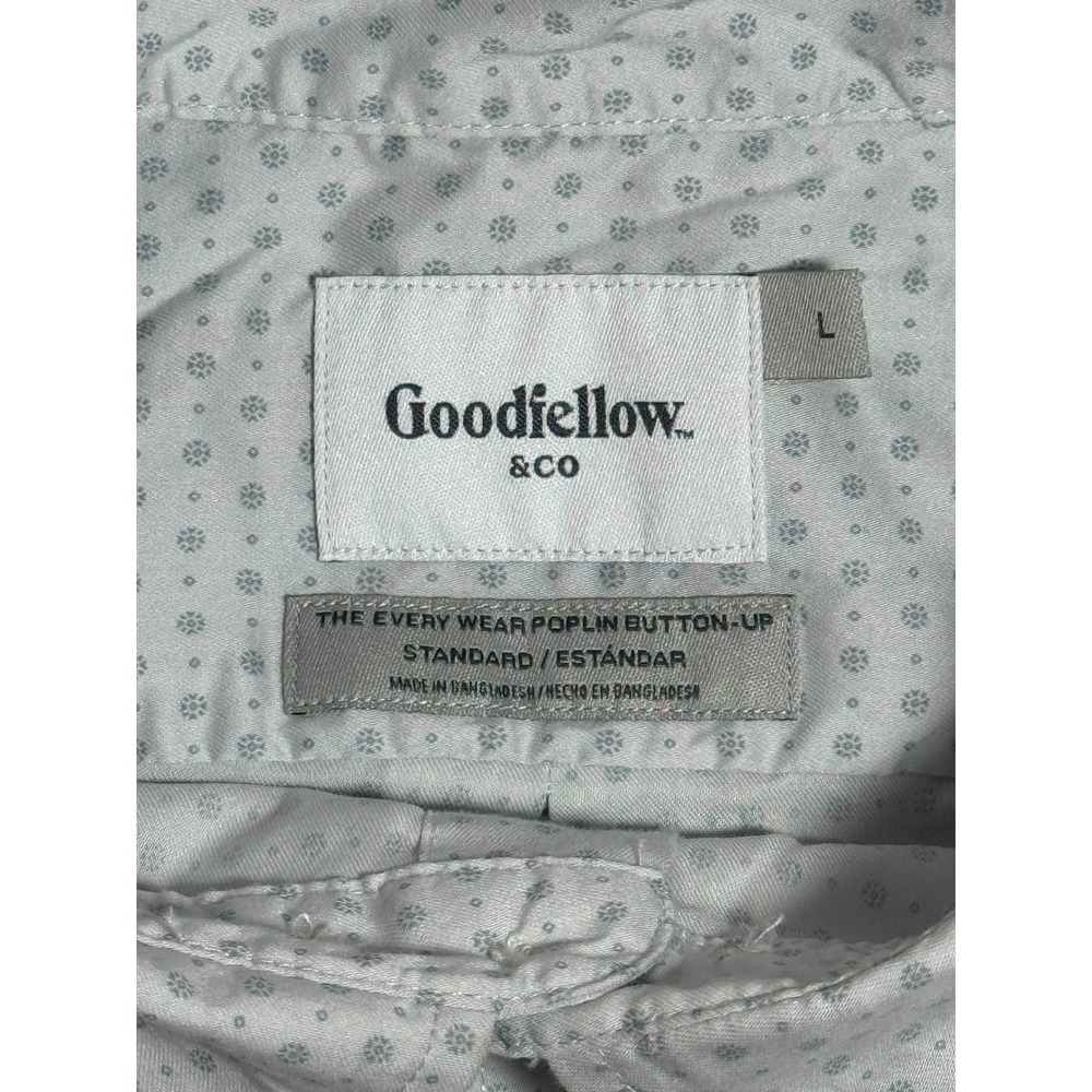 Goodfellow Mens Standard Fit Button Up Shirt Long Sleeve Blue Pattern Size‎ L - Picture 7 of 8